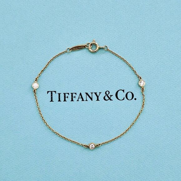 $2175++ Tiffany & Co. Elsa Peretti Diamond By The Yard 18k Yellow Gold Bracelet - Picture 1 of 7